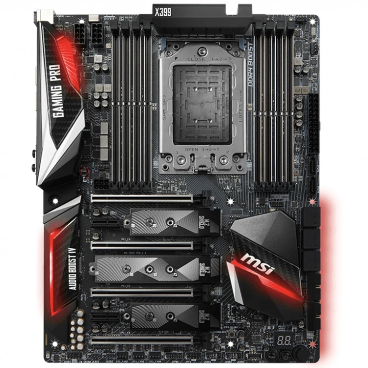 MSI X399 GAMING PRO CARBON AC Used Motherboard with X399 Chipset Support  LGA AMD SocketTR4