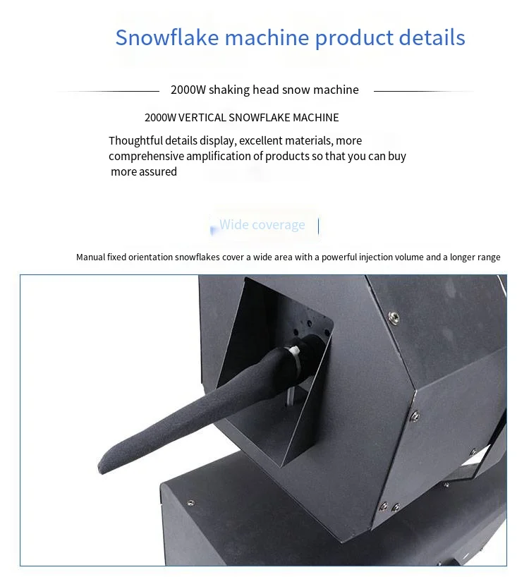 Stage Disco Snow Machine Shake head 2000W Snow spray machine remote control for Christmas party events