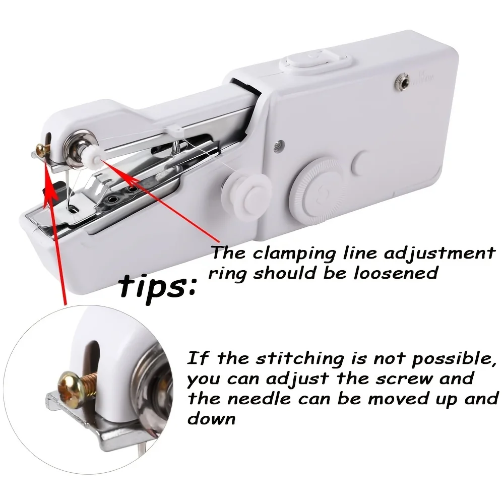 Handheld Sewing Machine: Quickly and Easily Stitch Fabric, Cloth, and Clothing - Battery Not Included