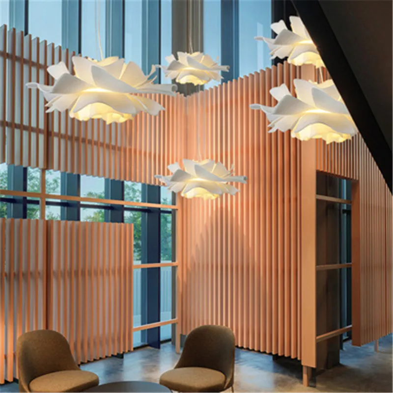 Designer Creative Flower Shape Pendant Light Acrylic Iron Chandelier Modern Elegant Hanging Lamps Gallery Home Decoration