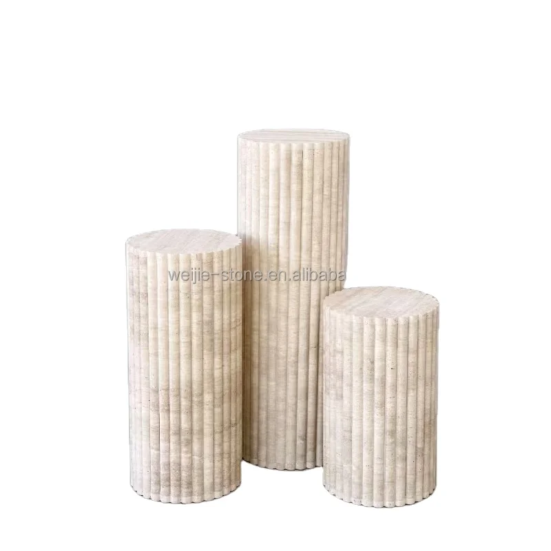 Modern Simple Design Marble Plinth Travertine Cube Coffee Table Stand Travertine Plinth