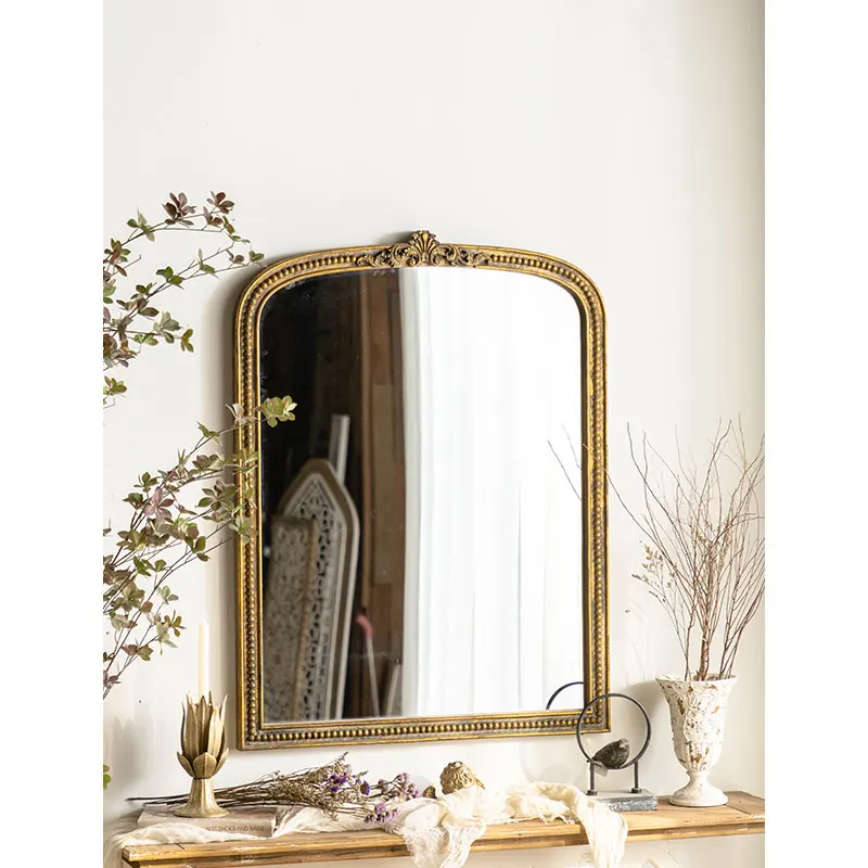 Contemporary Luxurious Fancy Wall Mirrors Arched Metal Frame Decor Hanging Big Mirrors Decor