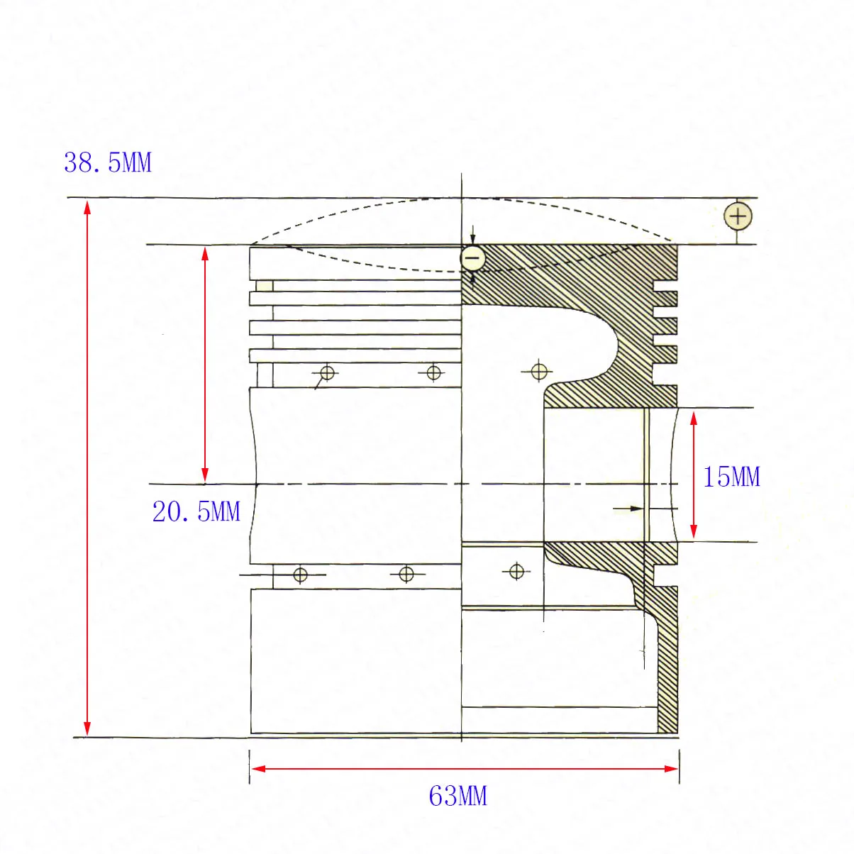 Racing 63MM 15mm Piston Ring Kit for GY6 180CC 200CC 250CC Quad ATV Go Kart Buggy Scooter Parts