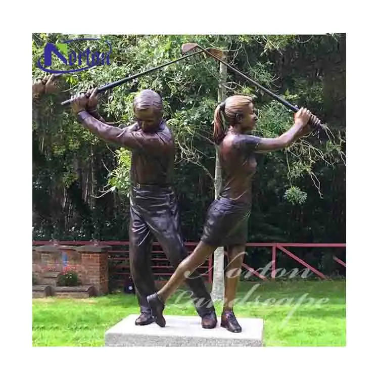 Outdoor Garden Decoration Metal Figure Golf Statue Bronze Brass Bronze
