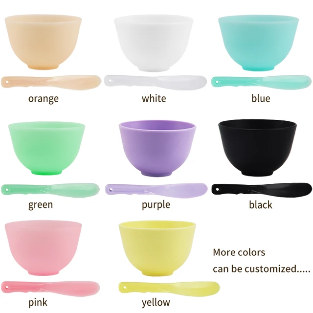 BPA Free 300ml Reusable Silicone Make Up Mask Mixing Bowl Set Silicone Mask Bowl Set With Scraper