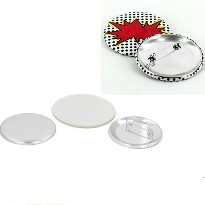 100 sets ronde knop onderdelen blanco maken benodigdheden 58mm metalen knop badge maken kits, blanco pin ba | NL