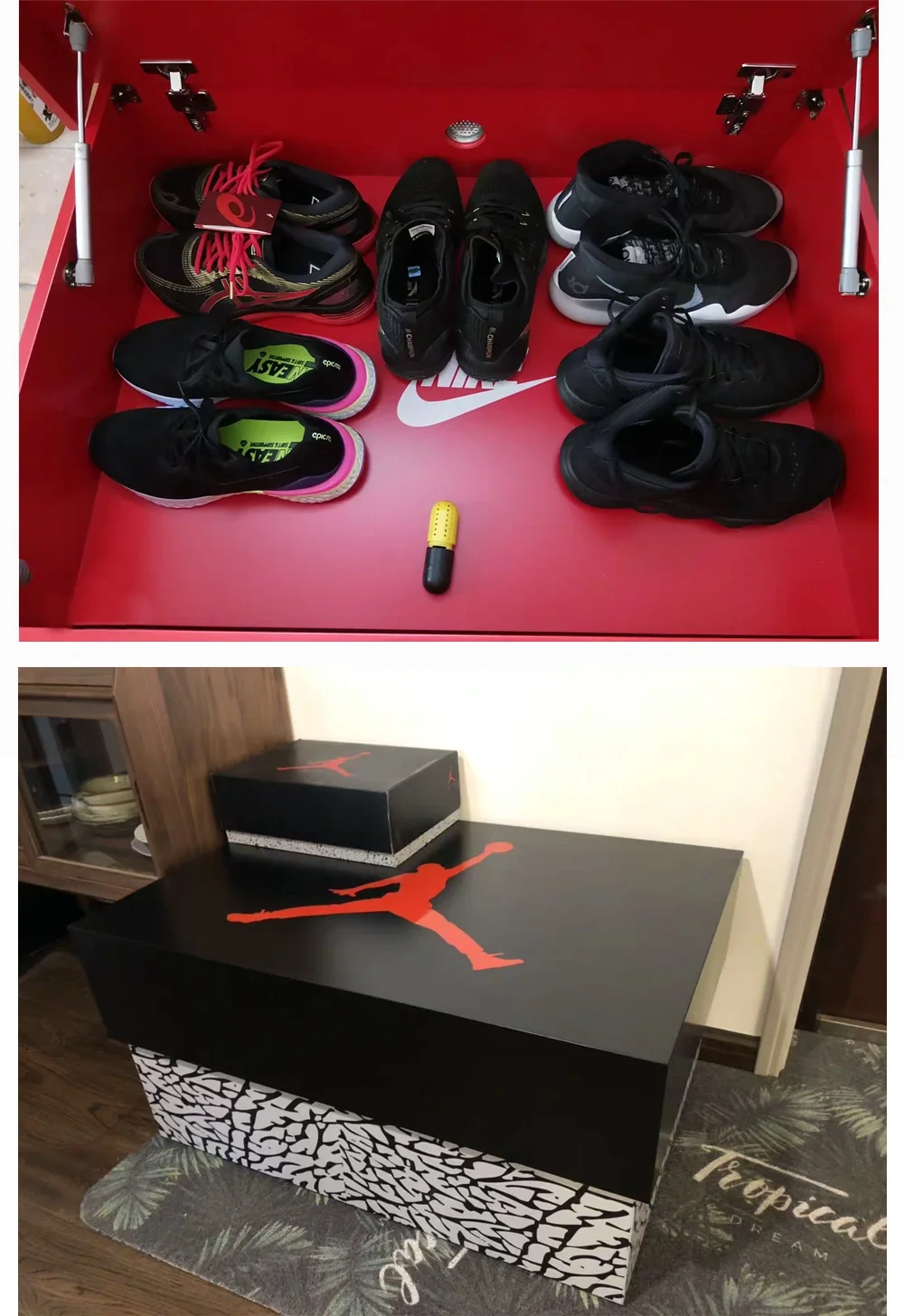 Sneakerhead Led Lights Glass Shelf Trainer Sneaker Shoe Storage Case