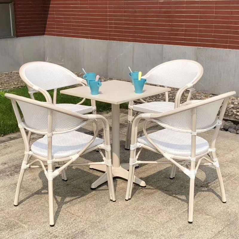 Moderno francese bistrot in alluminio Rattan sedie da giardino eco