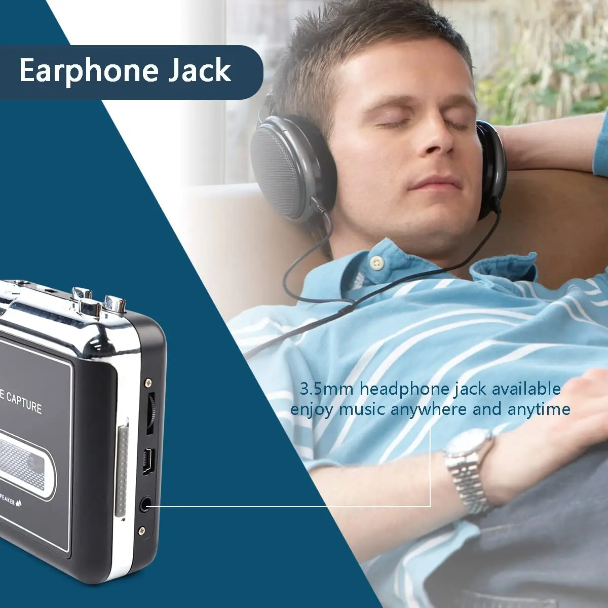 Portable Walkman Auto Reverse Cassette Player With Speaker/earphone