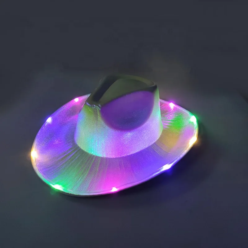 Colorful LED Light Up Cowboy Cowgirl Hat for Halloween  display picture 1