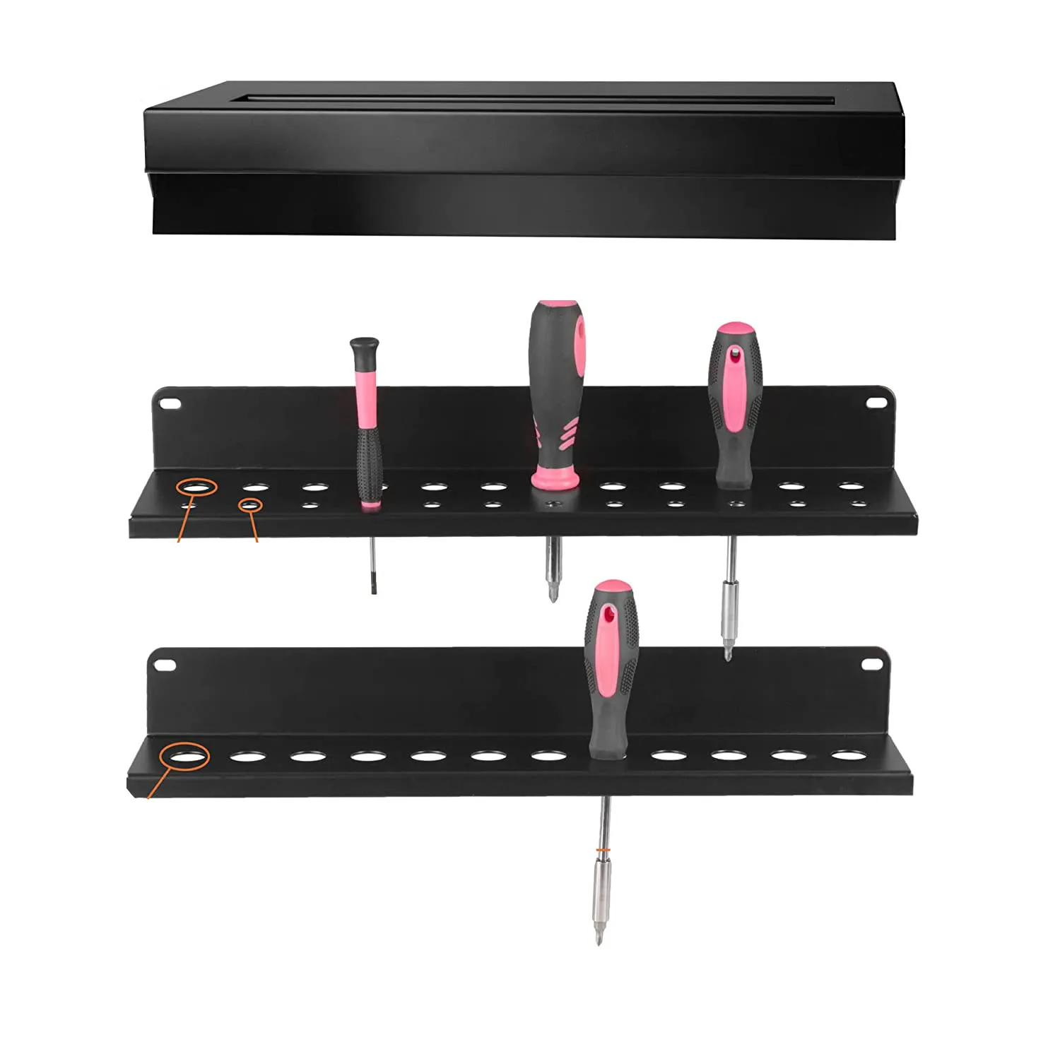 Étagère de rangement en acier pour outils à main de garage pour tournevis, marteau, pinces Étagère de rangement en acier pour outils à main de garage pour tournevis, marteau, pinces