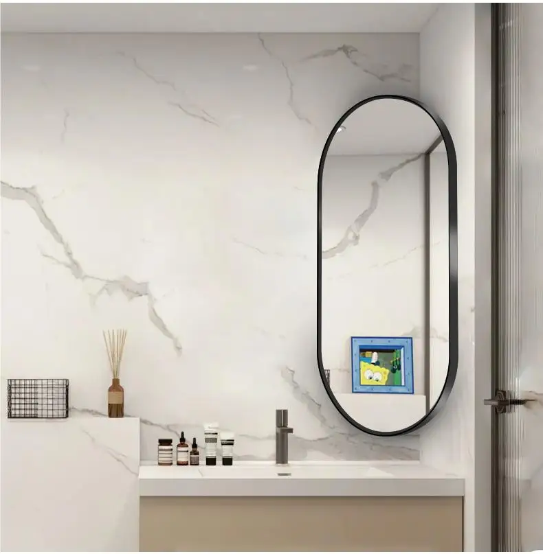 Wall Mounted Adjustable Mirror Folding Bathroom Mirror Rotatable Makeup Telescopic Corner Fame Mirror With Folding Stretch Arm