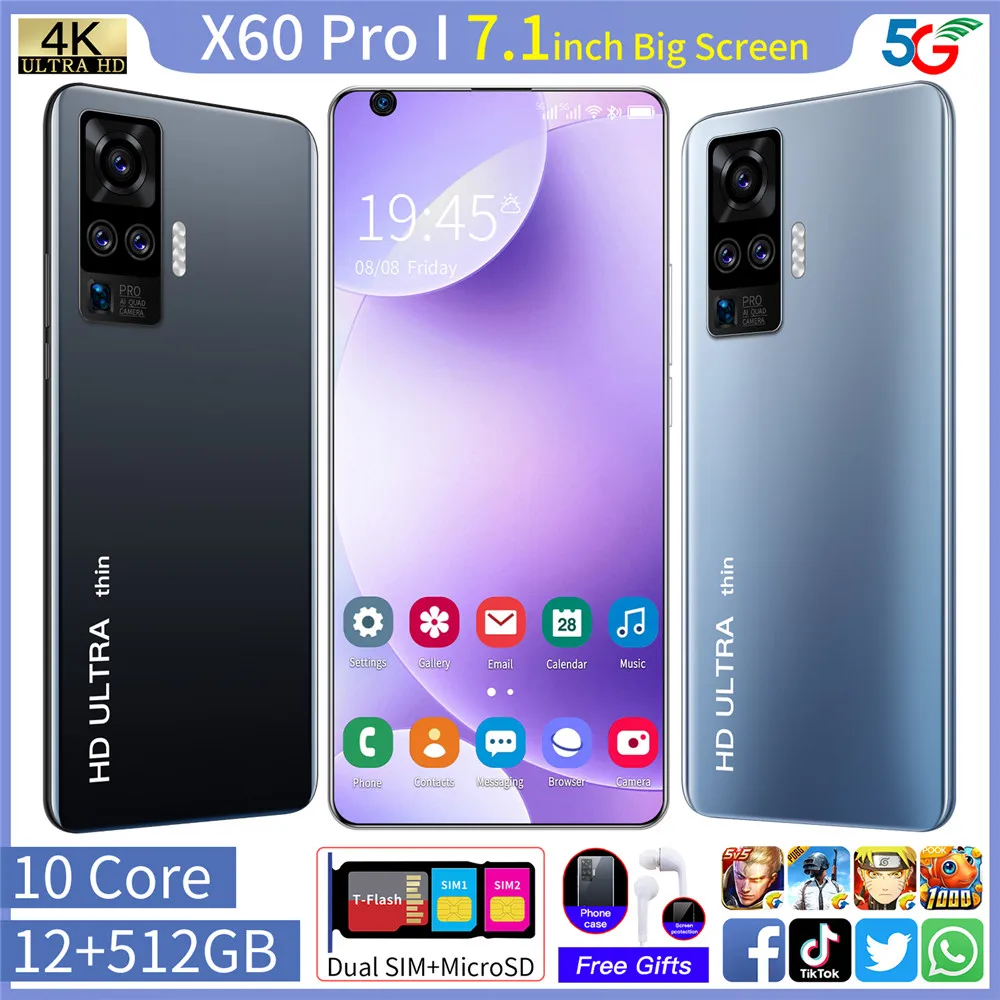 X60 Pro 7.5 pulgadas Smartphones 5600 MAh batería 12G+512G versión