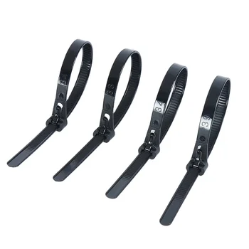 Releasable Nylon Cable Tie Black White Plastic Reusable Zip Ties Wiring Accessories