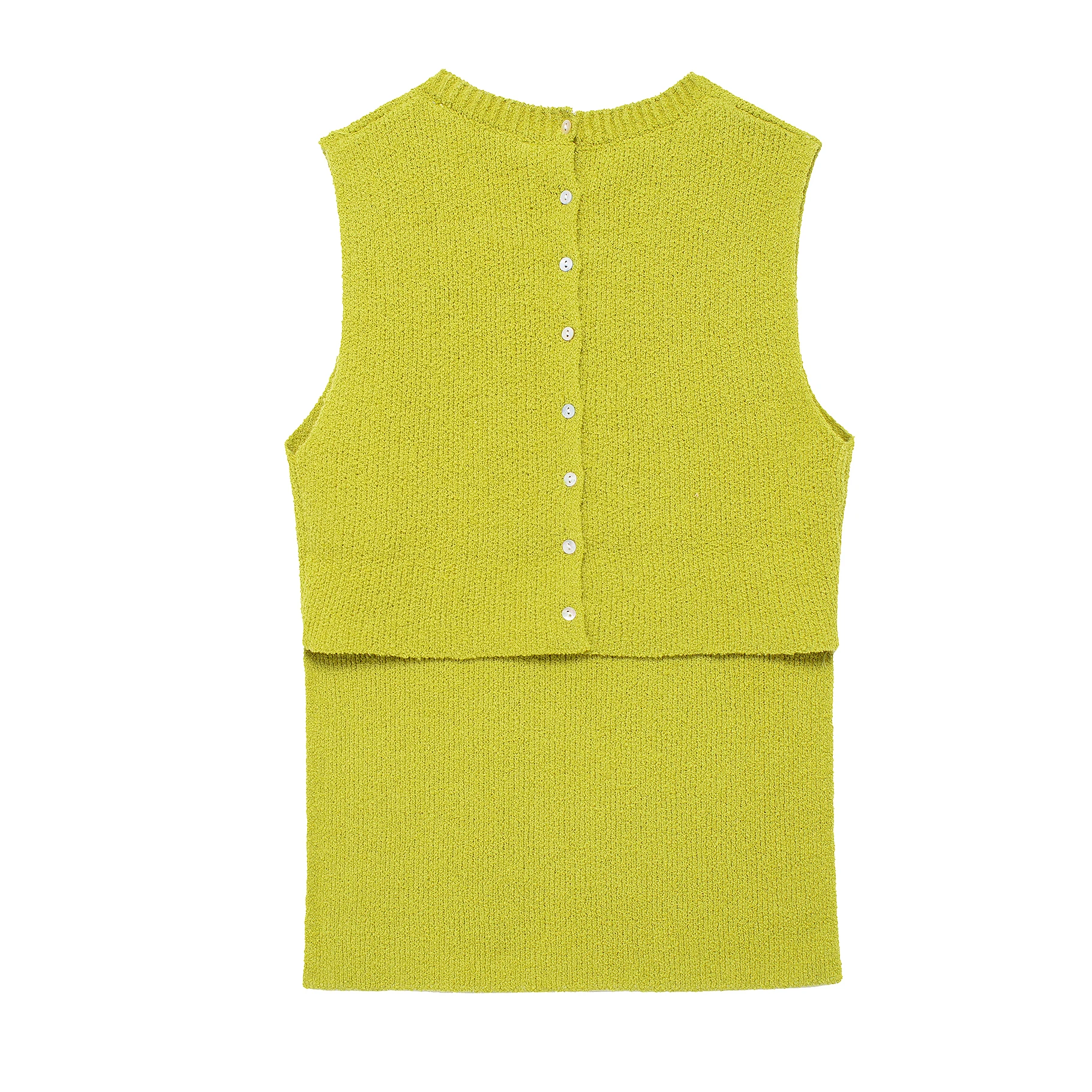 Crew-Neck-Yellow-Color-Knitted