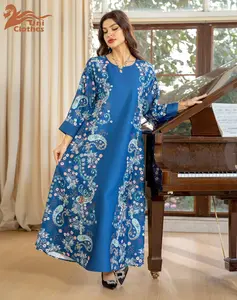 AB356 Womens Muslim Arab Womens Long Skirt Kaftan Luxurious Seamless Embroidered Sequin Abaya Muslim Dresses