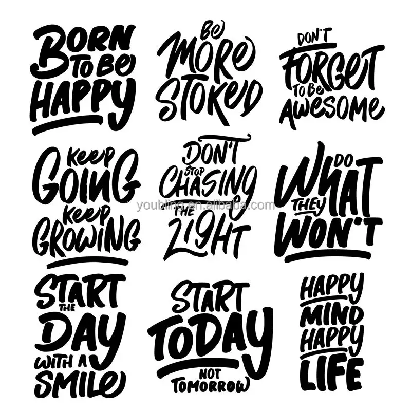 Wondove High Quality Motivational Words Quotes DTF Print Screen Printed ...