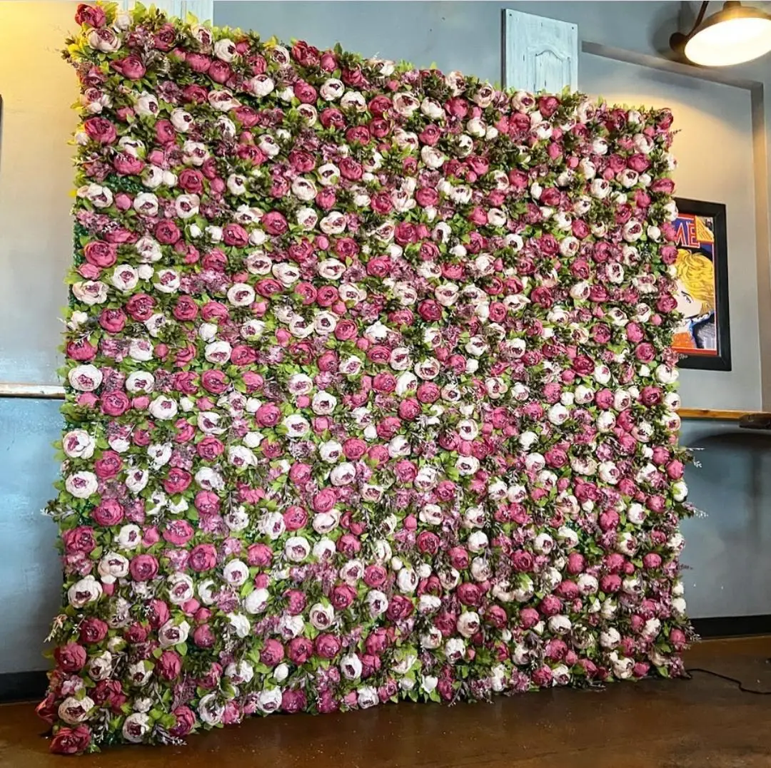 Yopin 214 Artificial Flowers Wedding Flower Wall Roll Backdrop Wall ...