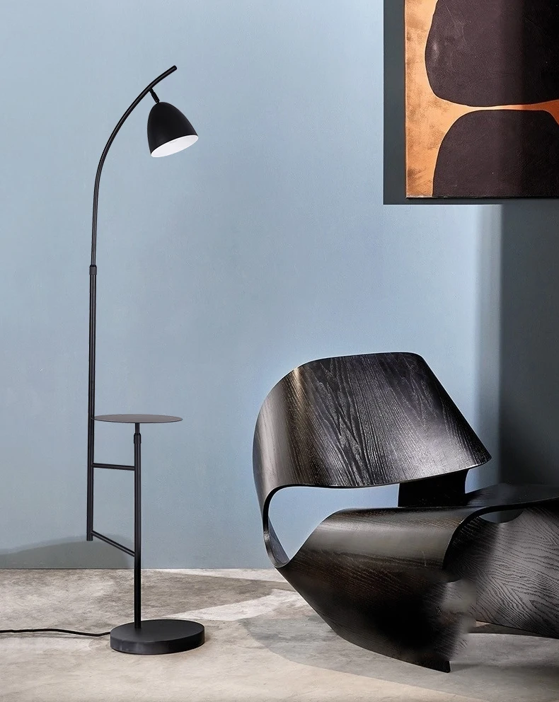 Modern Minimalist Gold Black Marble Tabletop Floor Lamp Living Room