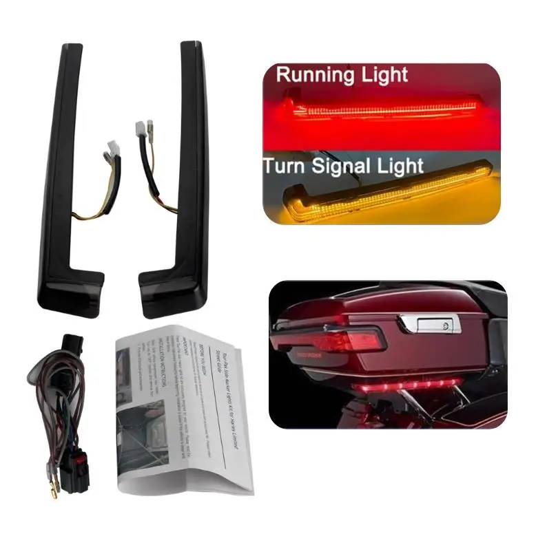 RP6640-4002R Motorcycle Red Lens LED King Tour Pak Pack Side Marker Accent Lights For Harley