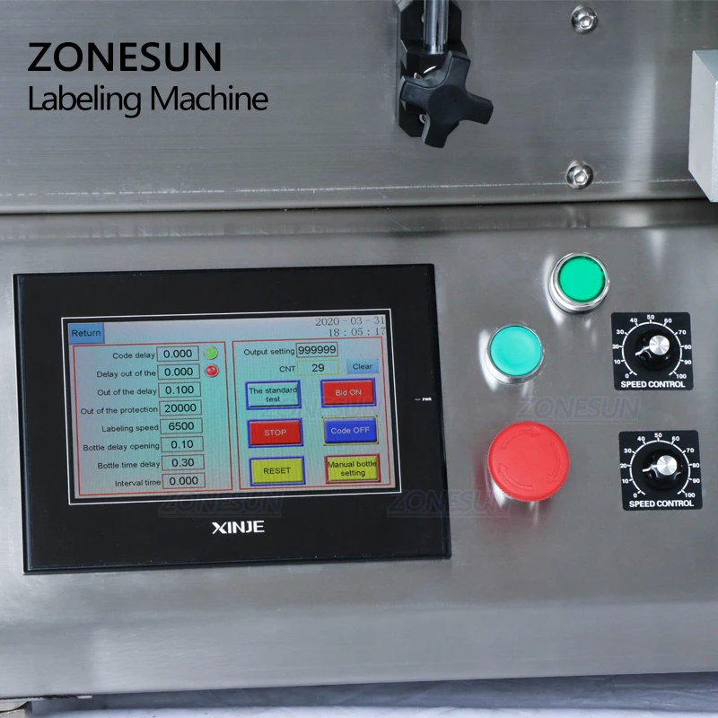 ZONESUN ZS-TB500 Sticker Liquid Soap Automatic Water Bottle Labeling Machines 2 Side With Coder