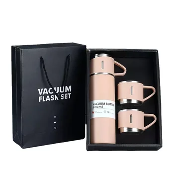 Custom Logo Portable Business 500ml vacuum flask set gift box Stainless Steel Thermal Coffee And Tea Flask Water Bottle