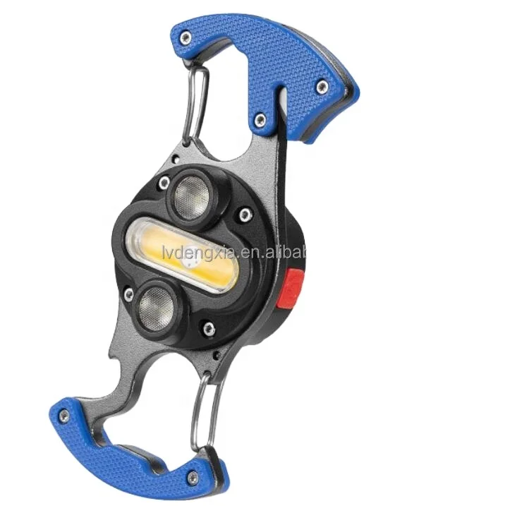COB Keychain Work Light Bright Rechargeable Mini Flashlight Portable Pocket Light with Folding Bracket Bottle Opener for Camping