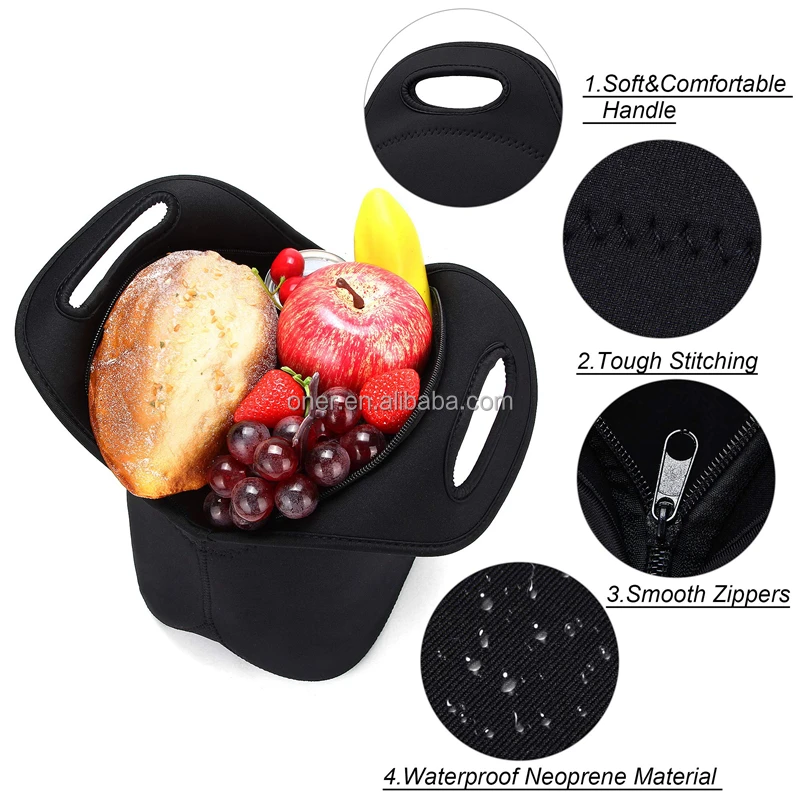 Custom Printed Lunch Bags For School Travel Work Sublimation Blank Neoprene Insulated Cooler Bag