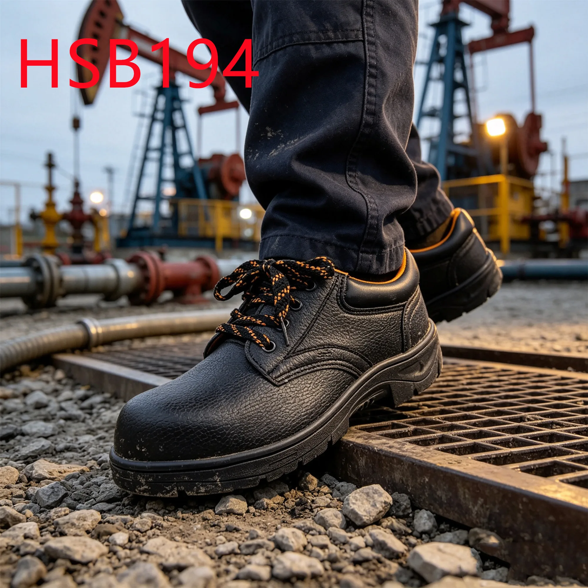 HY,heavy-duty Anti-acid&alkali&Grease Stitching Rubber Sole Safety Shoes Factory Price PU Leather Hua Singh Work Boots HSB194