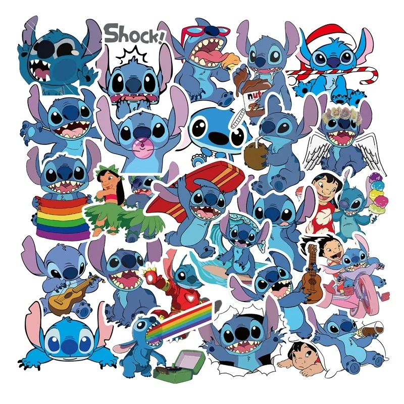 100 pezzi di adesivi di Stitch, adesivi di Lilo e Stitch per