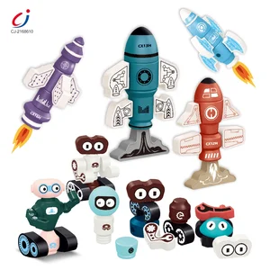 Chengji Wholesale Building Blocks Diy Creative Block Blind Box Toy Assembly 3d Magnetic Rocket Building Blocks for Kids