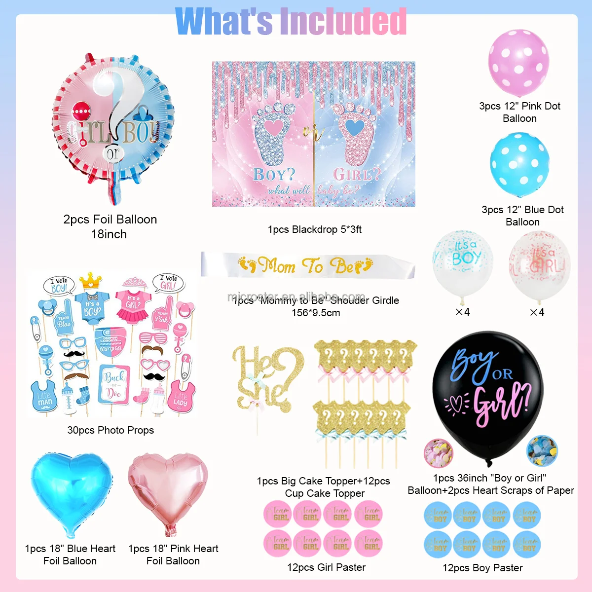 Etichette Baby Party 96 Adesivi Gender Reveal Party - Decorazioni Baby Shower Team Maschio E Femmina Con Sticker Rotondi Blu E Rosa Etichette Rivelazione Genere