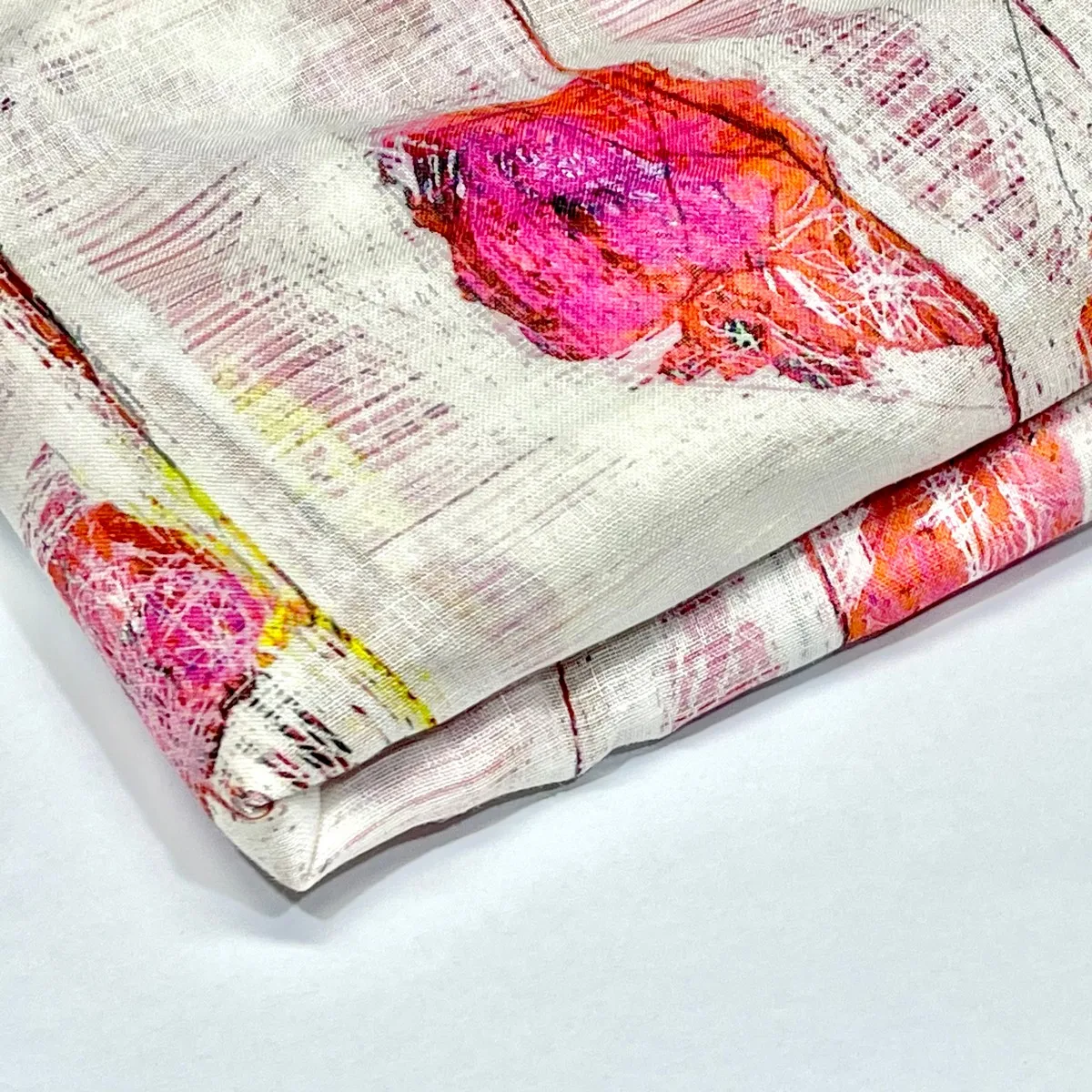 55% лен 45% хлопок смешанная ткань с цифровым принтом цветочный узор заполненный ароматами цветов для женского