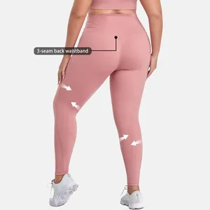 Custom Tummy Control Yoga Pants Gym Clothing Tights High Wais Compression No Front Seam Plus Size Yoga Leggings for Women