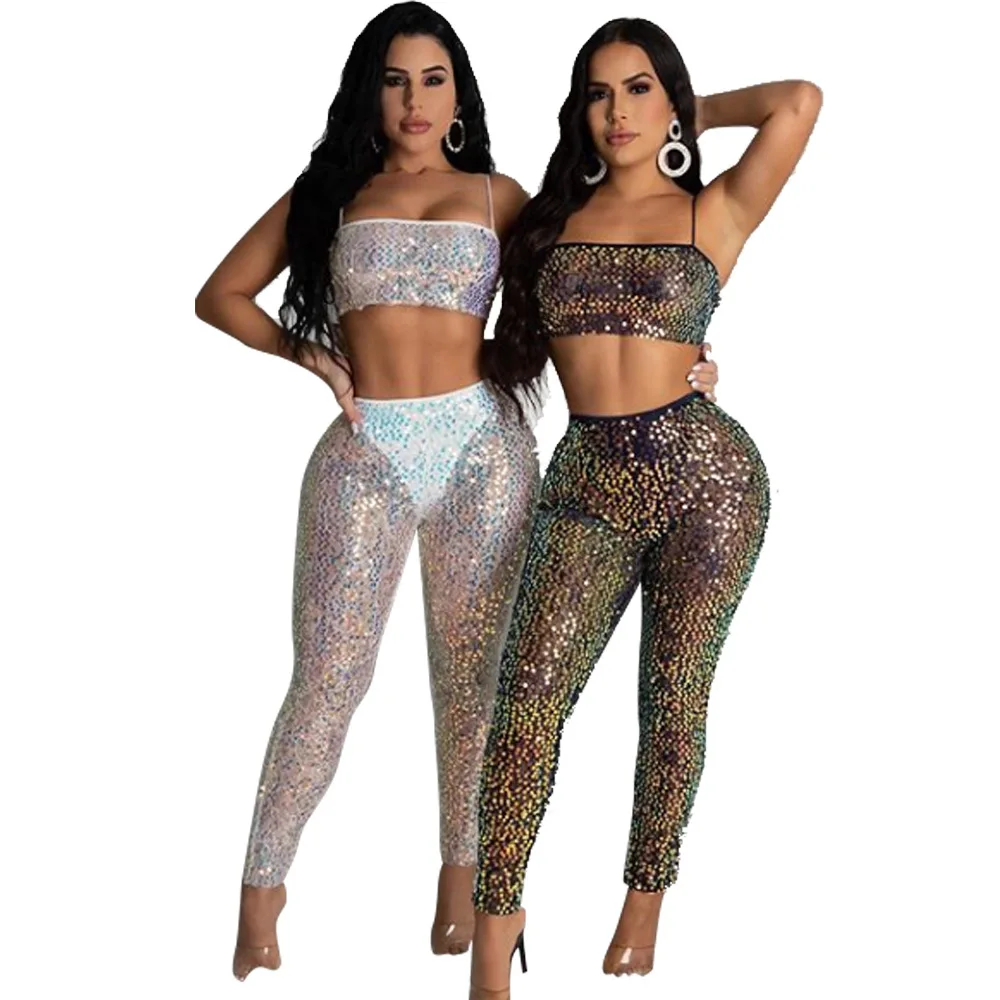 2 piece mesh pants set