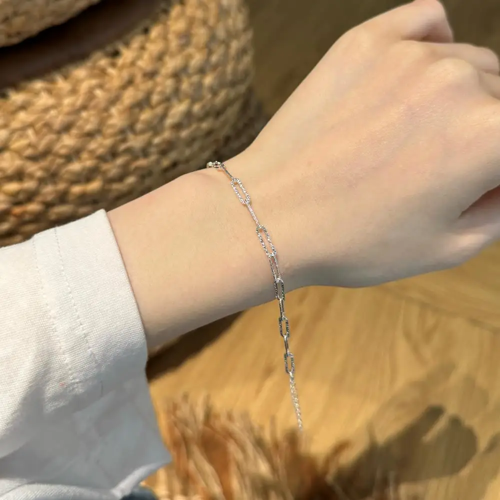 KAKODIY Ms. KAKODIY shows adjustable simple personality luxury custom 925 sterling silver paper clip chain bracelet for women detail 10