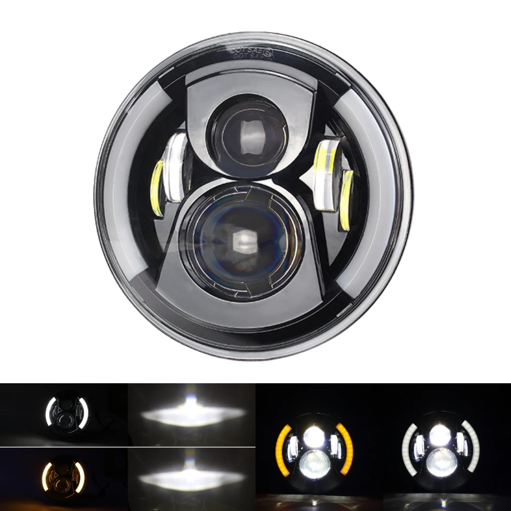 product tiypeor universal 7inch round motorcycle drl led headlight super bright car auxiliary fog light-8