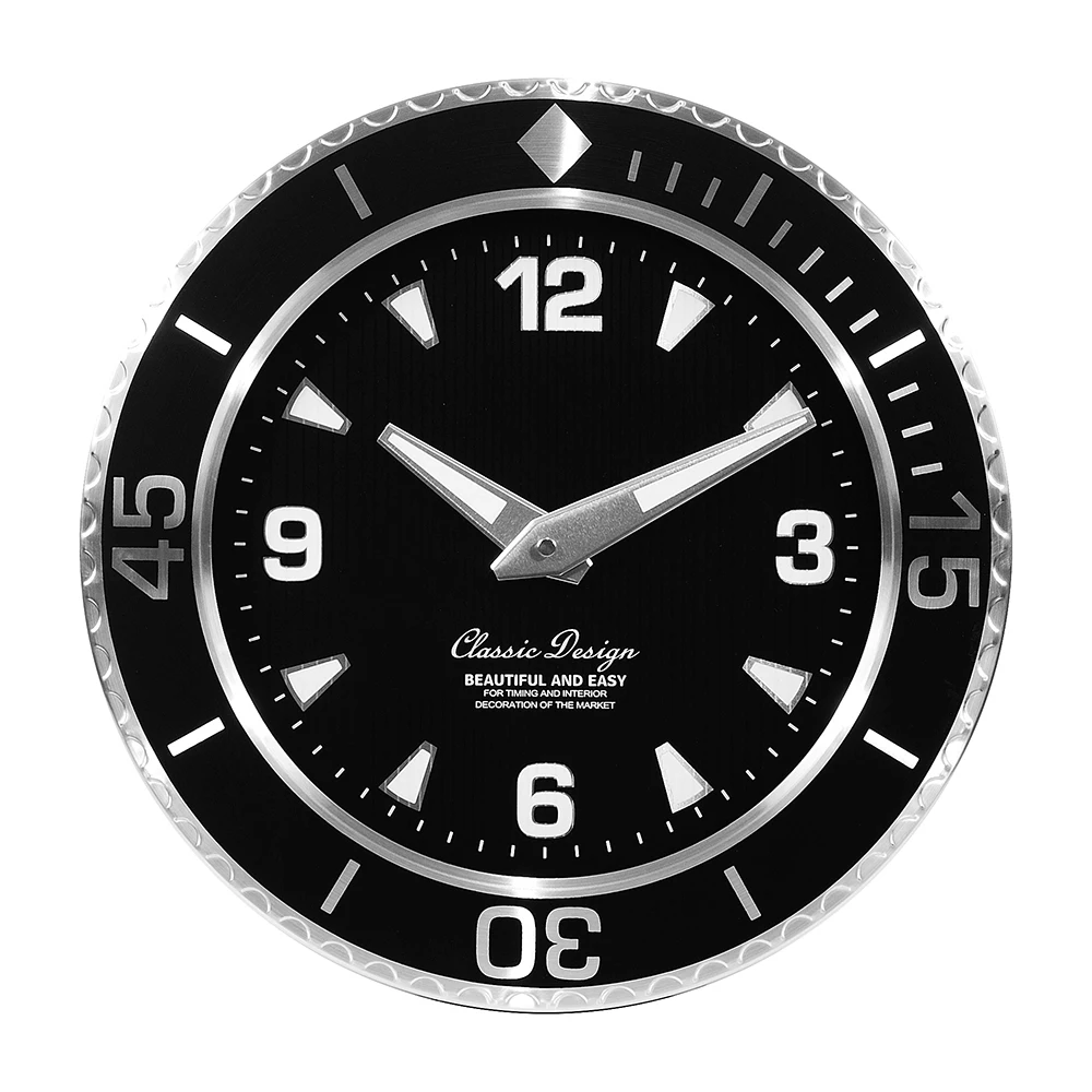 Round Modern Metal Luxury Wrist Wall Watch Clocks Silent Custom 3d