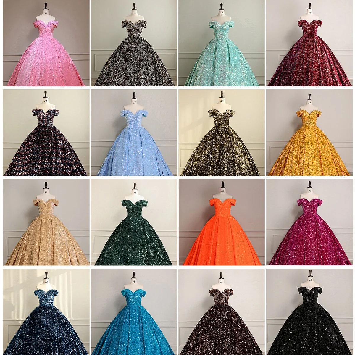 2024 Bride Off-Shoulder Ball Gown Wedding Dress Modern European American Sequins Dream Princess Trailing Performance Tutu Skirt