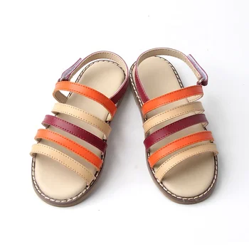 2021Wholesale New Style Summer Leather Shoes Rubber Sole Kid Girls Shoes