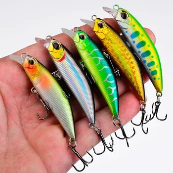 Hot Sale 5cm 7cm Sinking Minnow Plastic Fishing Lure 3D Painted Steel Jigging Bait for Sea Bass Wholesale Saltwater Fishing – Metal Jig – view 3