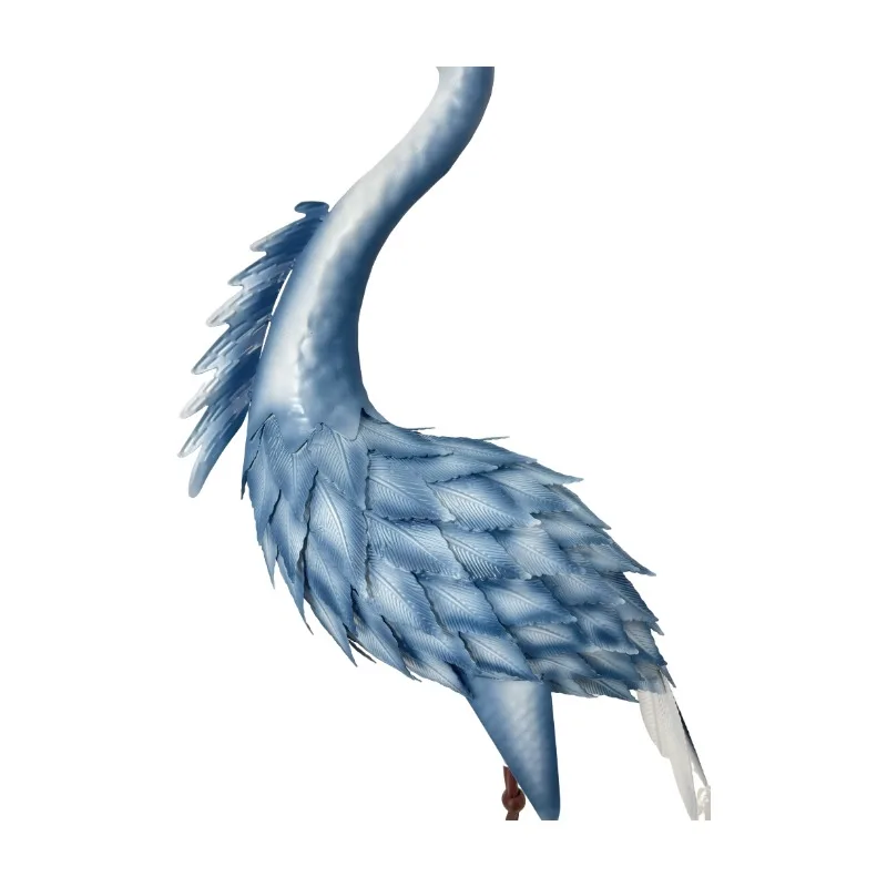 High Quality New Arrival Set of 2 Blue Free Standing Metal Patina Heron Decoy Outdoor Statue Garden Crane