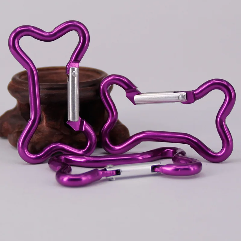 New Sale Fashion Carabiner Clip Hook For Camping Keyring Metal Promotional Color aluminum dog bone shaped carabiner