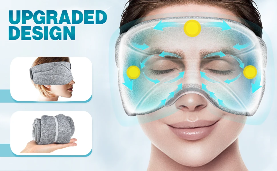 White Noise Wireless Sleep Eye Mask Headphones Headband Stereo 3d Sleep