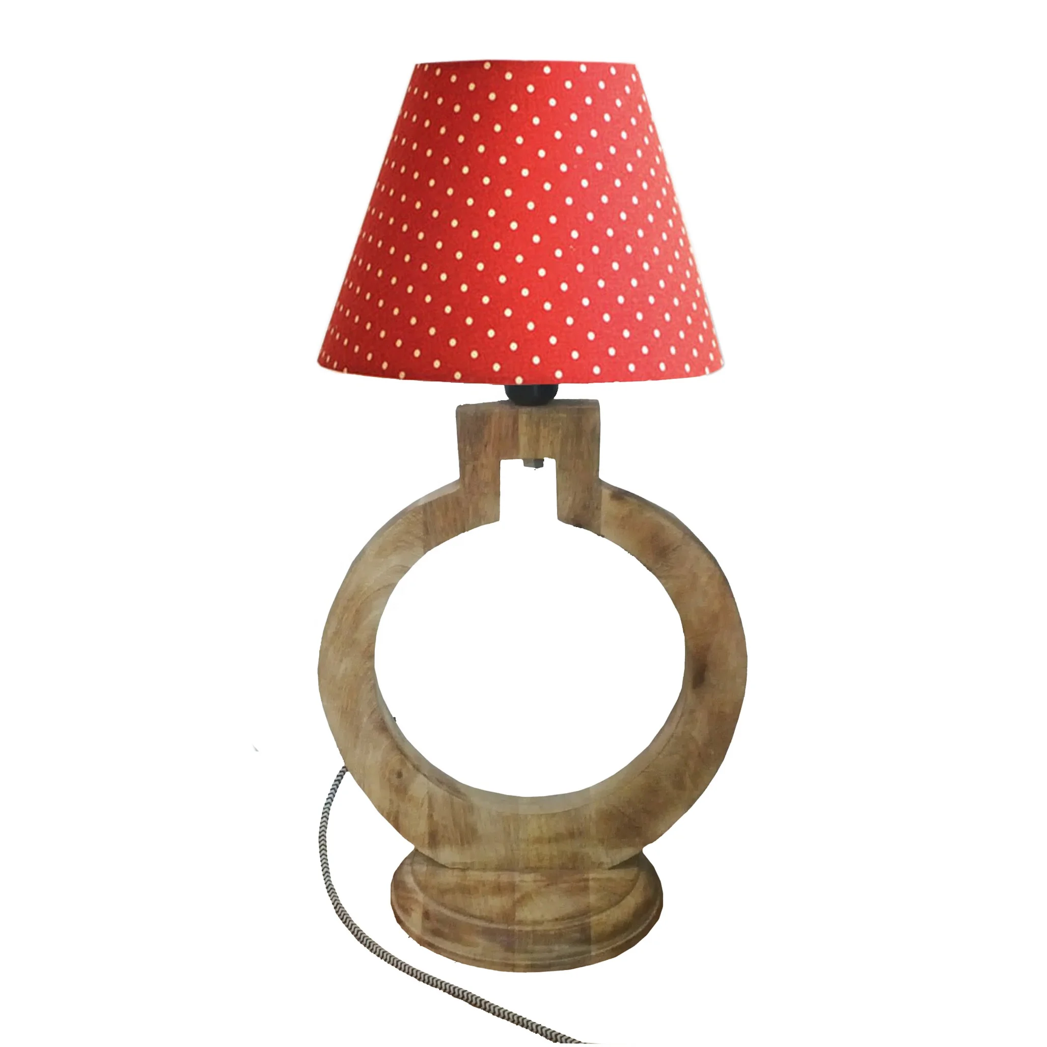 Vintage design wood color resin hotel desk light table lamp