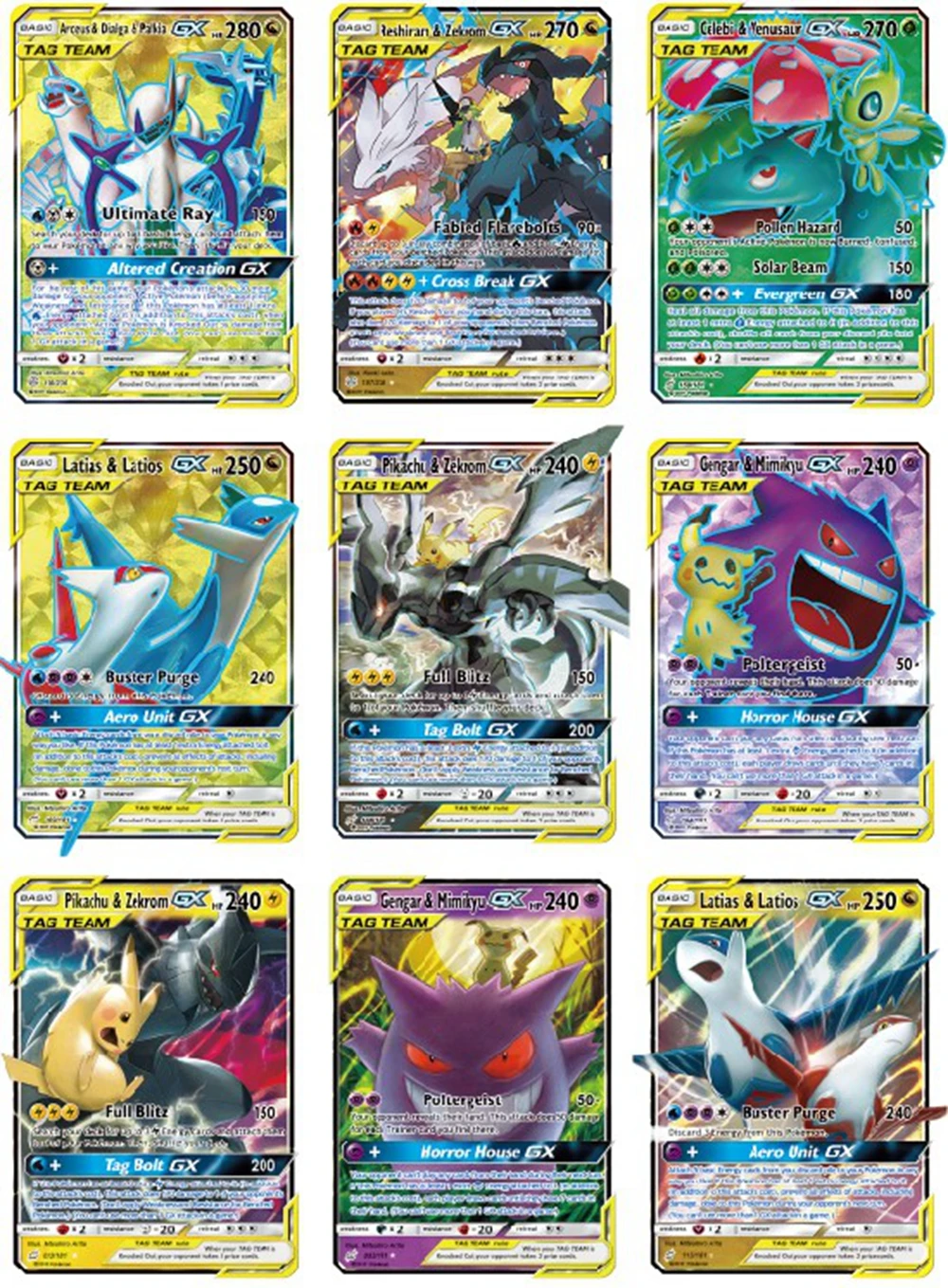 For Pokemon TCG 60 TAG TEAM GX Cards Pokemon Trading Card Game
