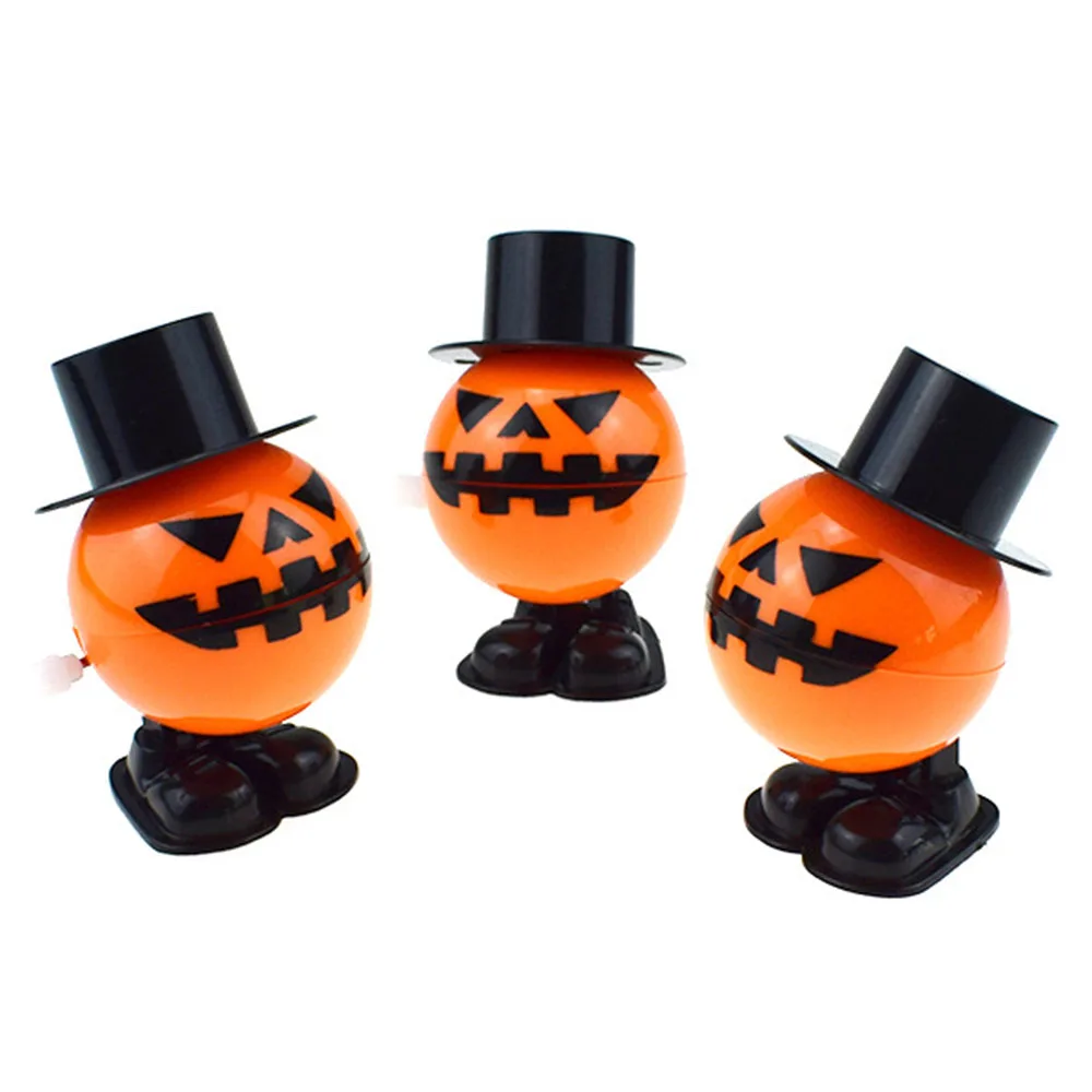 LGW165 Wholesale Pumpkin Hat Jumping Toys Halloween Plastic Wind Up Clockwork Spring Promotion