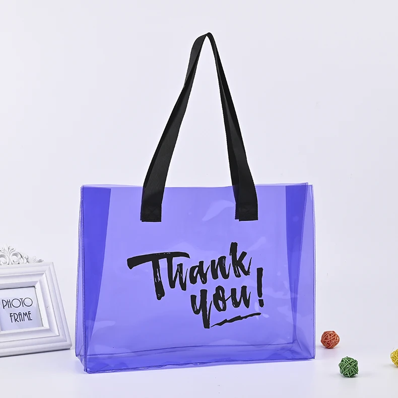 Fashion Women Clear PVC Plastic Tote Bag for Party Gift and