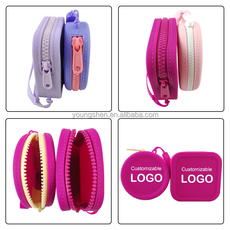 Youngshen Custom Silicone Bag Square Shape Coin Purse Wallet Women