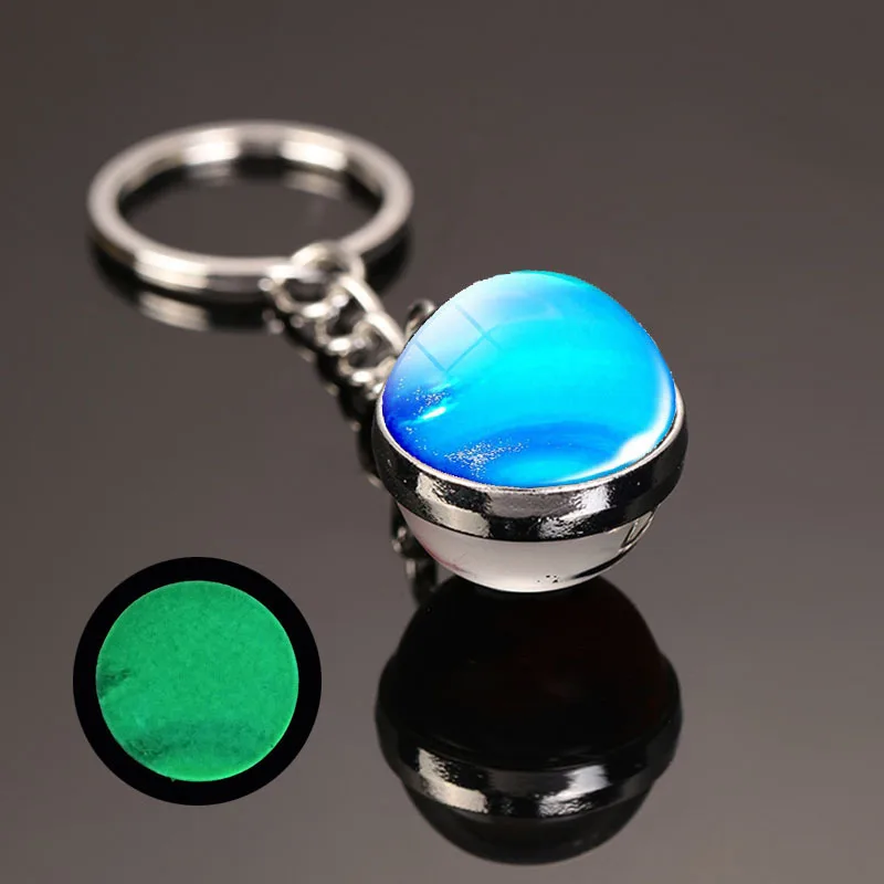 Nuovo luminoso 12 costellazione sfera di vetro portachiavi segni zodiacali a doppia faccia portachiavi bagliore nel buio per le donne regalo di compleanno  36